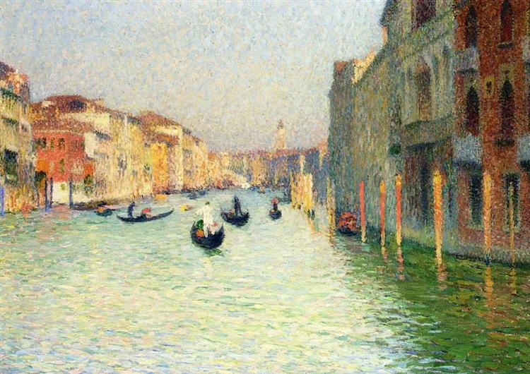 Gondolas in Venice, 1909 - Анрі Мартен