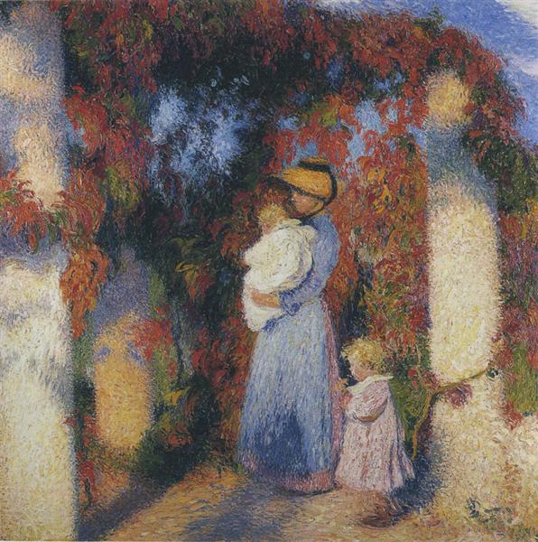 Mother and Child in Pergola at Marquayrol - Henri Martin