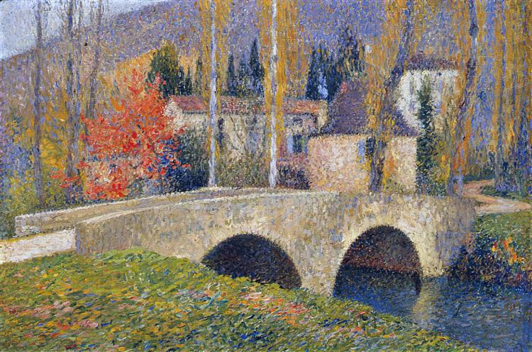 The Bridge in Labastide du Vert in Autumn - Henri Martin