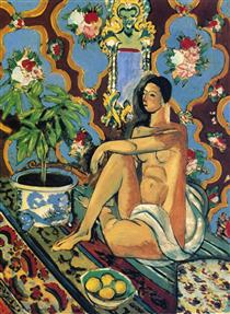 Figure décorative sur fond ornemental - Henri Matisse