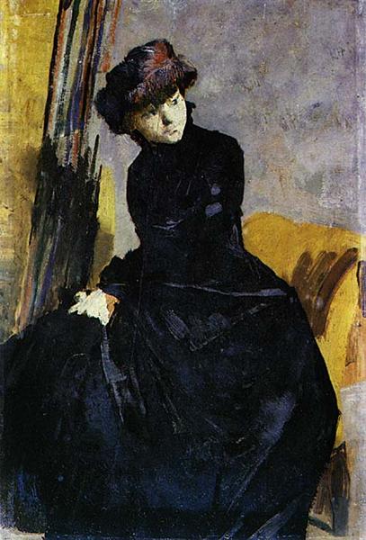 Lady dressed in black, 1882 - Энрике Позао
