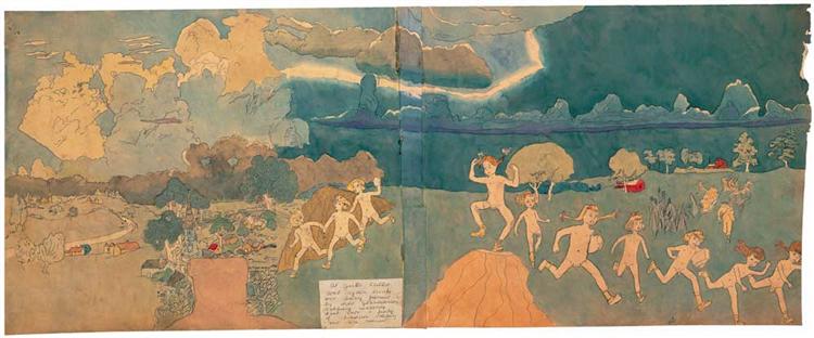 At Jullo Callio. And again escape and being persued - Henry Darger