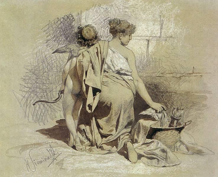 Woman with Amours, 1880 - Генріх Семирадський