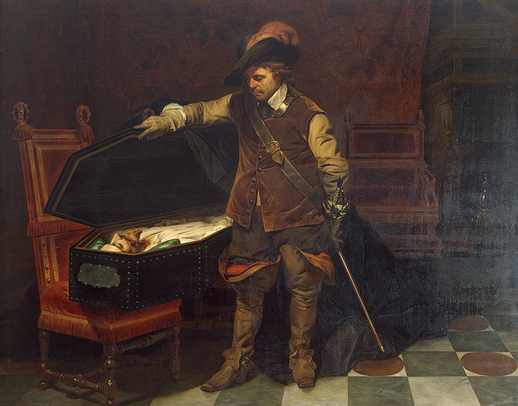 Cromwell before the Coffin of Charles I, 1849 - Поль Деларош