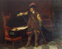 Cromwell before the Coffin of Charles I - Поль Деларош