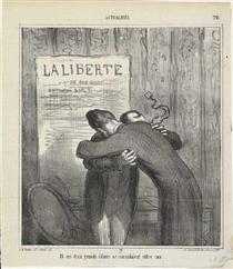 And the Two Great Remnants Consoled Each Other - Honore Daumier