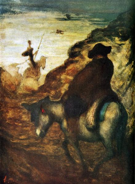 Don Quixote and Sancho Pansa - 奥诺雷·杜米埃