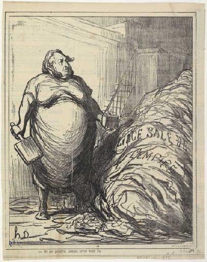 Rouher. I can never wash all this (dirty linen of the Empire), 1872 - Honore Daumier