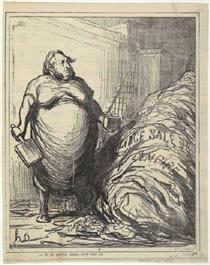 Rouher. I can never wash all this (dirty linen of the Empire) - Honore Daumier