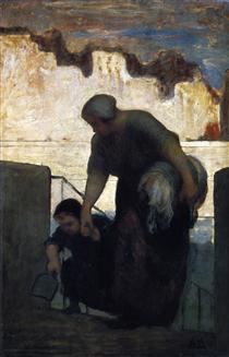 The Laundress - Honoré Daumier