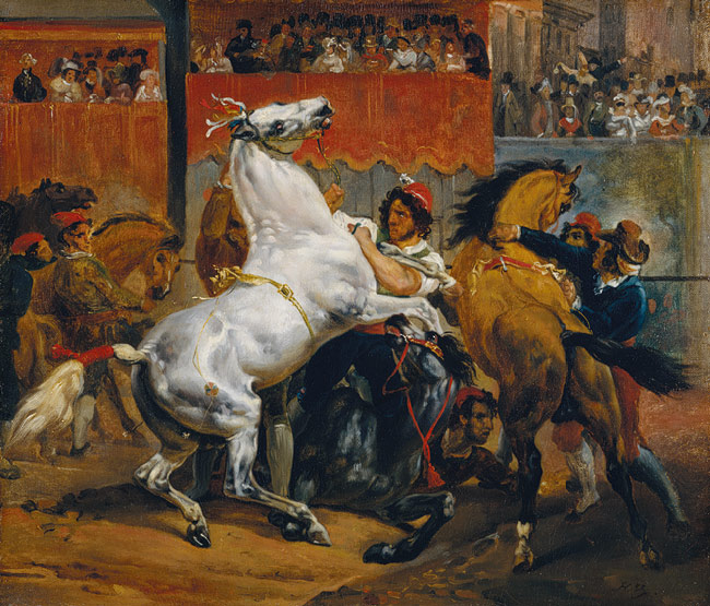 The Start of the Race of the Riderless Horses, 1820 - Орас Верне