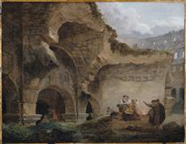 Blanchisseuses dans les ruines du Colisée - Hubert Robert