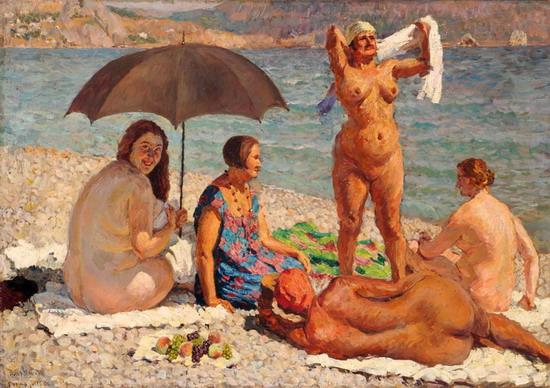 On the beach. Gurzuf, 1926 - Ilja Iwanowitsch Maschkow