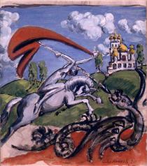 St. George killing the dragon - Ilja Iwanowitsch Maschkow