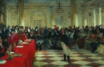 A. Pushkin on the act in the Lyceum on Jan. 8, 1815 - Iliá Repin