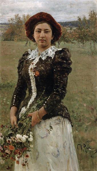 Autumn Bouquet. Portrait of Vera Repina., 1892 - Ilya Yefimovich Repin