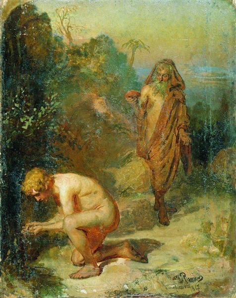 Diogenes and the boy, 1867 - Iliá Repin