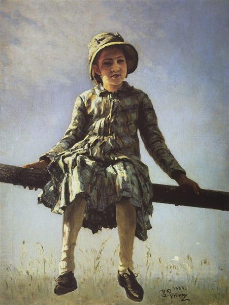 Dragon Fly. Portrait of Vera Repina, the Artist's Daughter, 1884 - Ilja Jefimowitsch Repin
