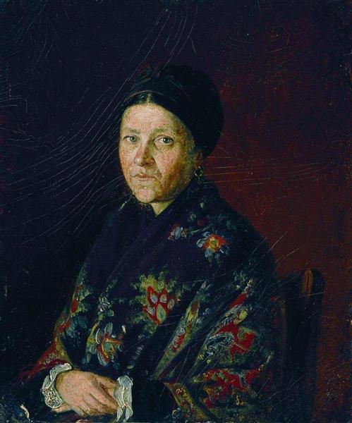 Portrait of A. Bocharova, artist's aunts, 1859 - Ilja Jefimowitsch Repin