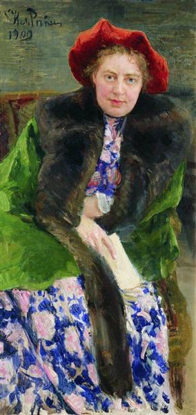 Portrait of Nadezhda Borisovna Nordman-Severova, 1909 - 列賓