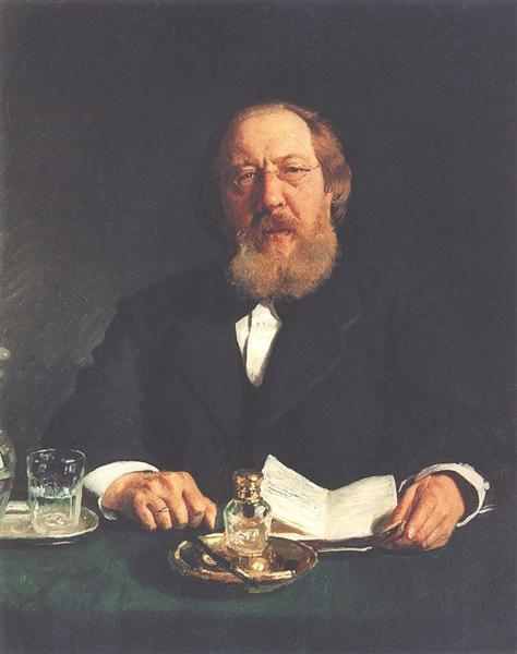 Portrait of poet and slavophile Ivan Sergeyevich Aksakov, 1878 - Илья Репин