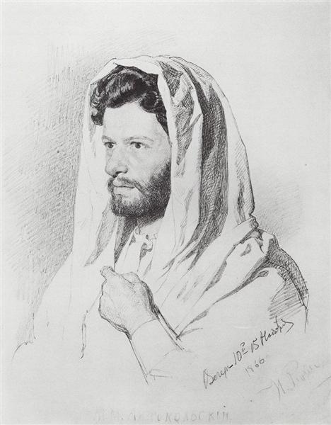 Portrait of sculptor Mark Matveevich Antokolski, 1866 - Iliá Repin