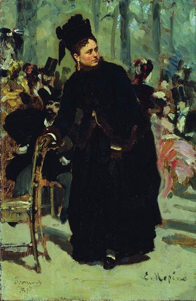 Дама, опирающаяся на спинку стула, 1875 - Илья Репин