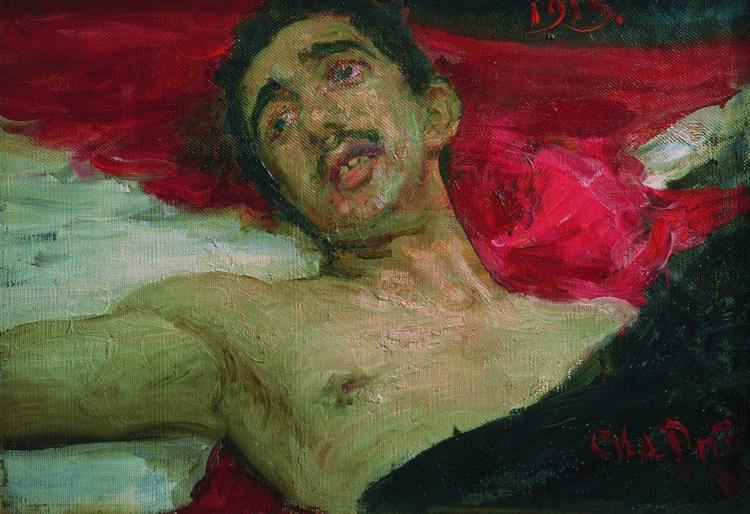 Wounded man, 1913 - 列賓