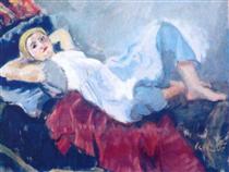 Woman on the Sofa - Iosif Iser