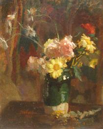 Vase with Flowers - Ипполит Струмбеску