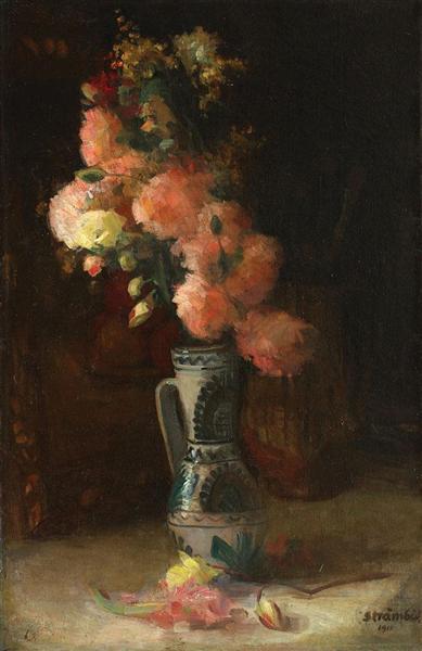 Vase with Roses and Chrysanthemums, 1911 - Ipolit Strâmbu