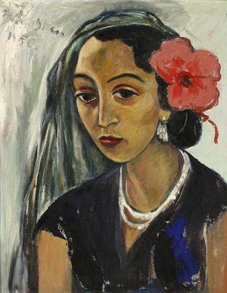 Woman with a Hibiscus, 1956 - Ирма Штерн
