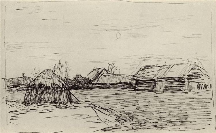 Barn. Twilight., c.1895 - 艾萨克·伊里奇·列维坦