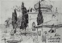 Кипарисы у мечети - Исаак Левитан
