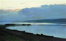Evening at Volga - 艾萨克·伊里奇·列维坦