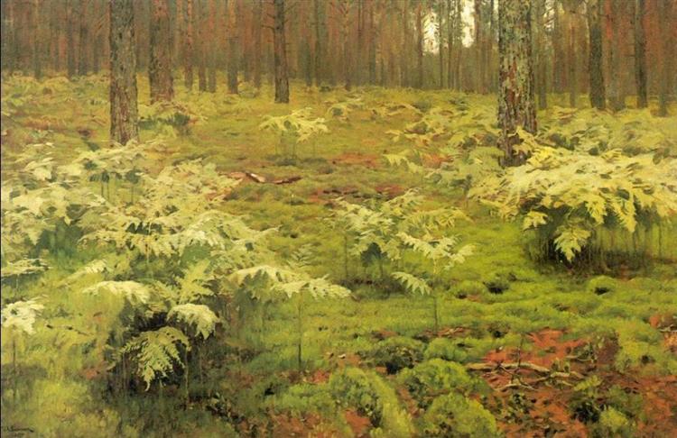 Ferns in a forest, 1895 - 艾萨克·伊里奇·列维坦