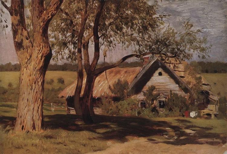 House with broom trees., c.1882 - 艾萨克·伊里奇·列维坦