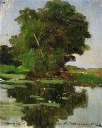 Overgrown pond - Ісак Левітан
