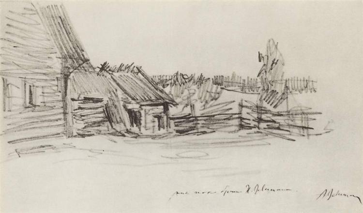 Peasant's hut, c.1895 - Isaak Iljitsch Lewitan