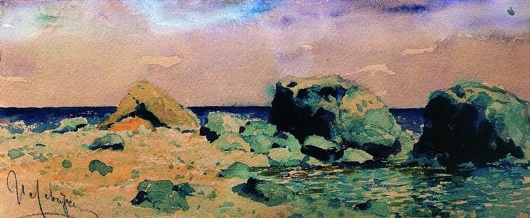 Seashore with sea view - Isaac Levitan