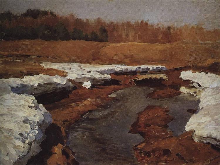 Springtime. The Last Snow., 1895 - Ісак Левітан