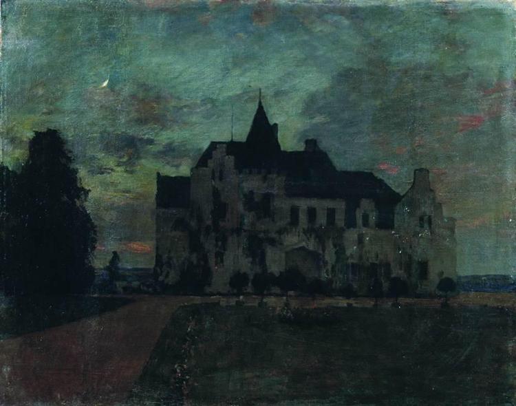 Twilight. A castle., 1898 - Isaac Levitan
