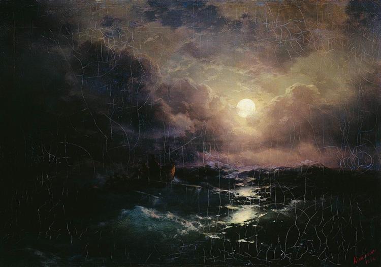 After the storm. Moonrise, 1894 - Ivan Aïvazovski
