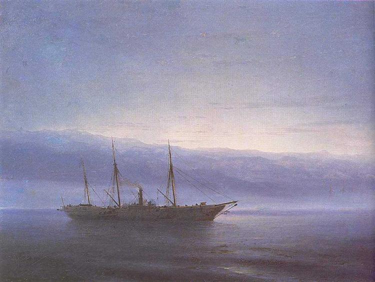 Before battle. Ship. Constantinople, 1872 - Iwan Konstantinowitsch Aiwasowski
