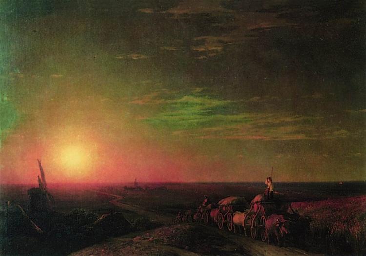Chumaks Waggons, 1862 - Ivan Aivazovsky