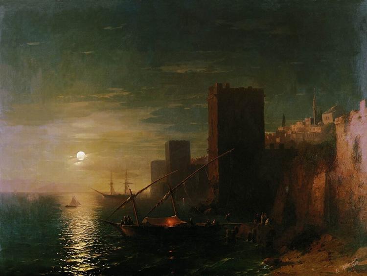 Lunar night in the Constantinople, 1862 - Iwan Konstantinowitsch Aiwasowski