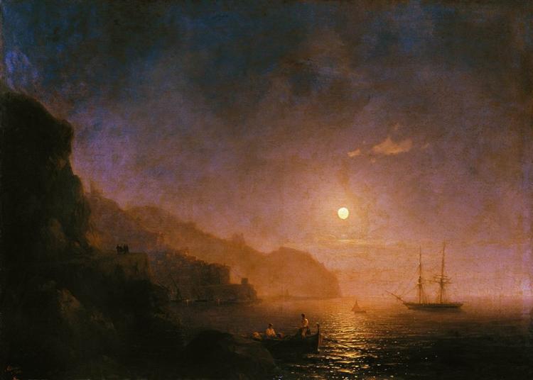 Night in Amalfi, 1854 - Iwan Konstantinowitsch Aiwasowski