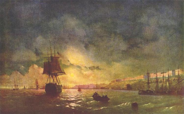 Odessa at night, 1846 - Iwan Konstantinowitsch Aiwasowski