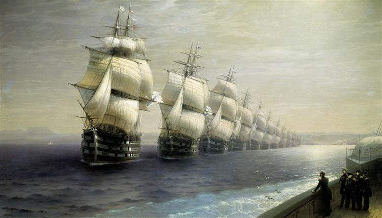 Parade of the Black Sea Fleet, 1886 - Iwan Konstantinowitsch Aiwasowski