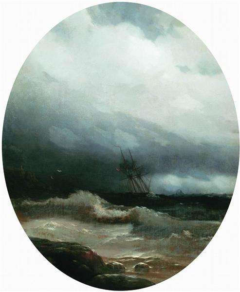 Ship in a storm, 1891 - 伊凡·艾瓦佐夫斯基